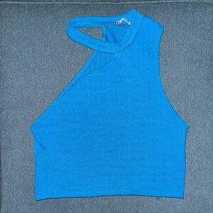 Zara Electric Blue Cutout Crop Top